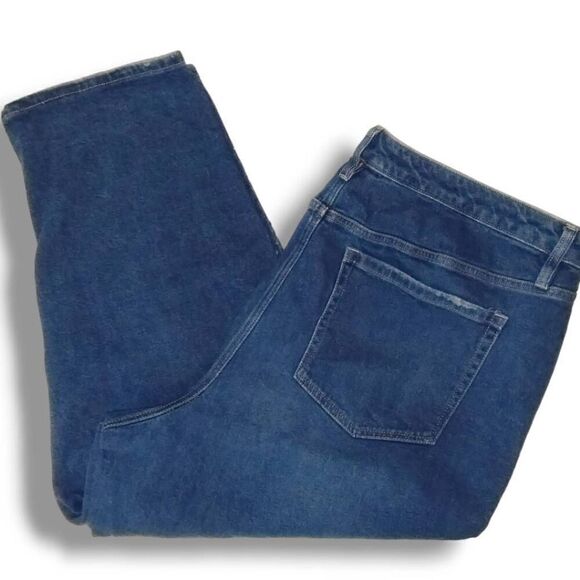 Lane Bryant Jeans Sz 22 Womens Dark Blue Straight Ankle Coastalcore Cottagecore - Picture 3 of 10